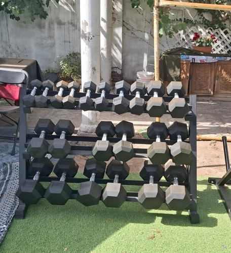 Customer photo review of Pack IRONSIDE Mancuernas Hexagonales (LB) + Rack de Almacenamiento
