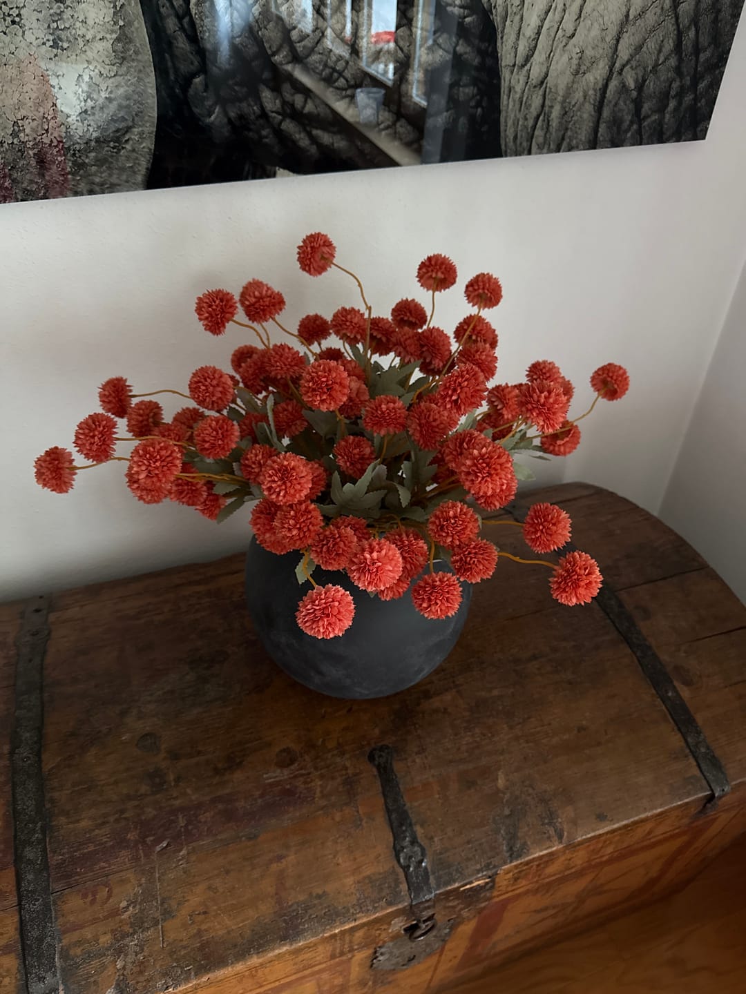 Customer photo review of Zijden Kiku Bloemen - Omber