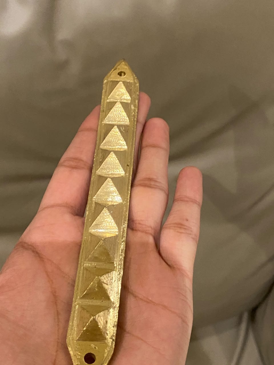 Customer photo review of 9 Pyramid Strips – Vastu Remedy for Door Threshold & Toilet Energy Blocking | Copper/Brass/Lead Door Corrections | 7 inches