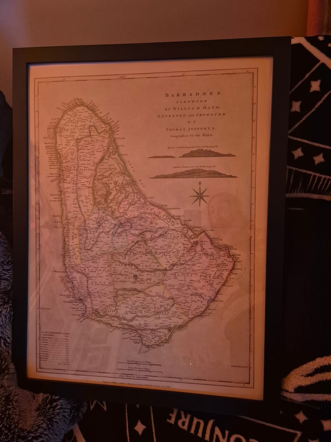 Customer photo review of Old Map of Barbados by Mayo, 1810: Bridgetown, Speightstown, Parishes, Forts, Compass Rose