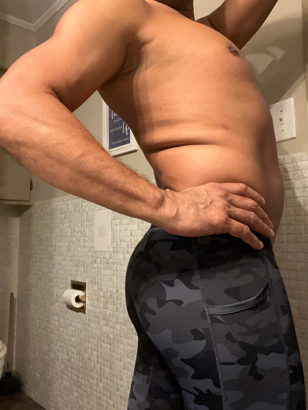 Customer photo review of Nylon 28in Leggings No Fly 2pk Black/Camo