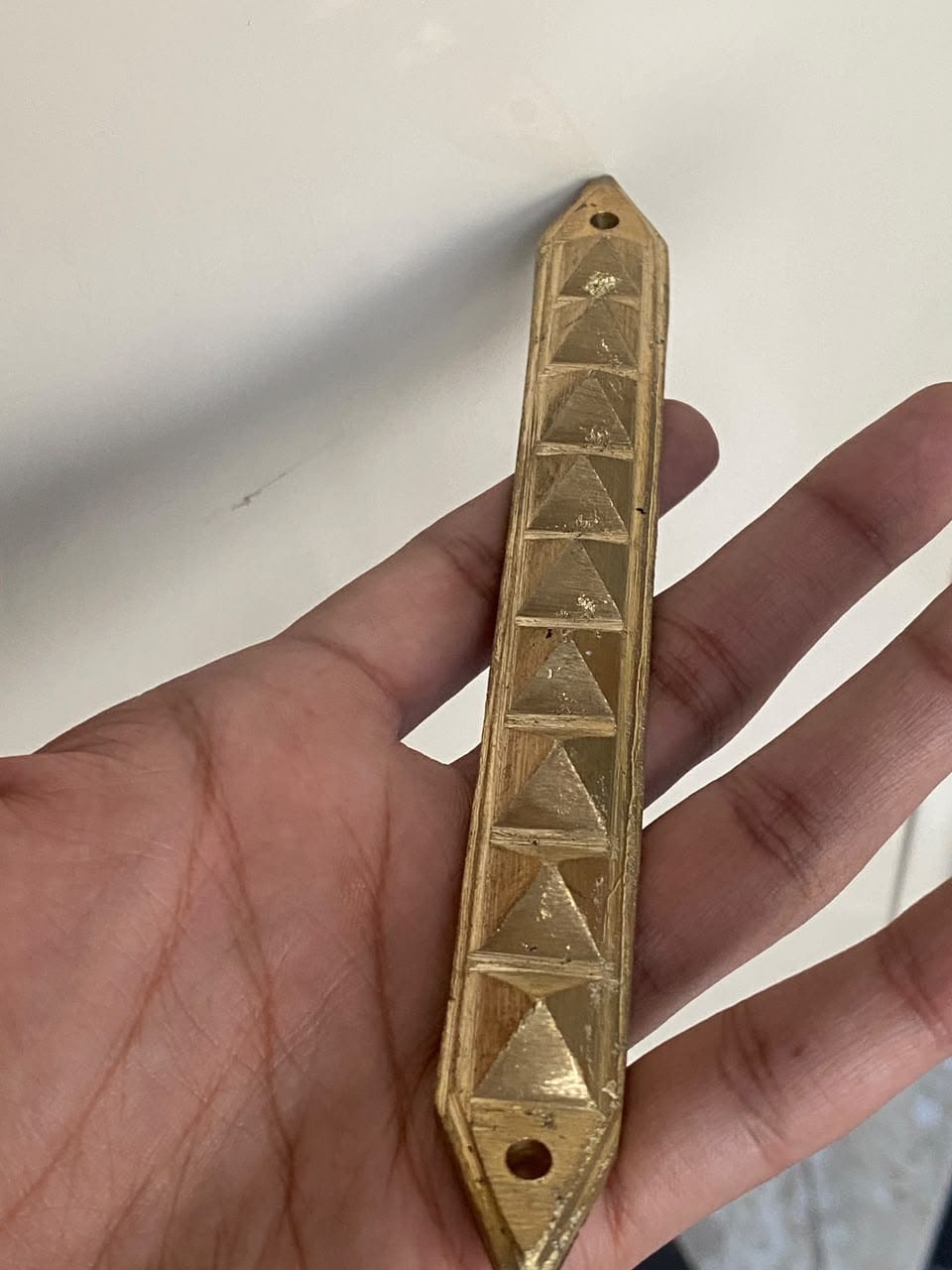 Customer photo review of 9 Pyramid Strips – Vastu Remedy for Door Threshold & Toilet Energy Blocking | Copper/Brass/Lead Door Corrections | 7 inches