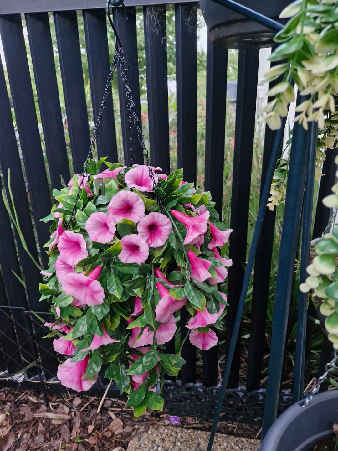 Customer photo review of Artificial Petunia Hanging Basket UV Resistant 54cm