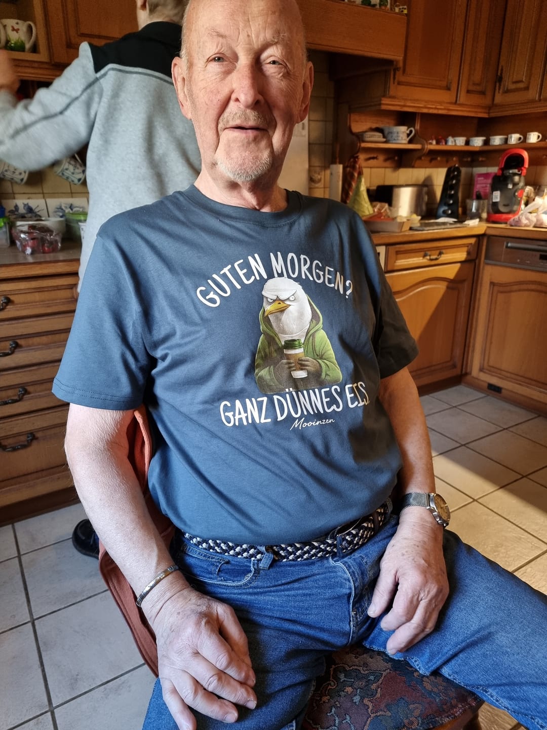 Customer photo review of Guten Morgen? ganz dünnes Eis.. · Unisex Premium Bio T-Shirt