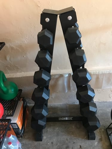 Customer photo review of Rack de Almacenamiento Mancuernas Triangular IRONSIDE