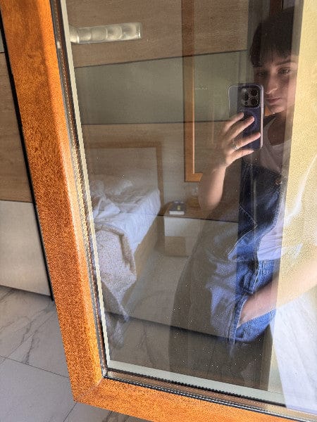 Customer photo review of Salopette Apollo donna Jeans - blu Washed