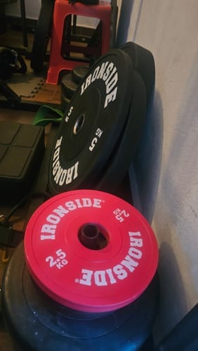 Customer photo review of Discos Fraccionales Olímpicos PU (0.5 a 2.5 KG) IRONSIDE