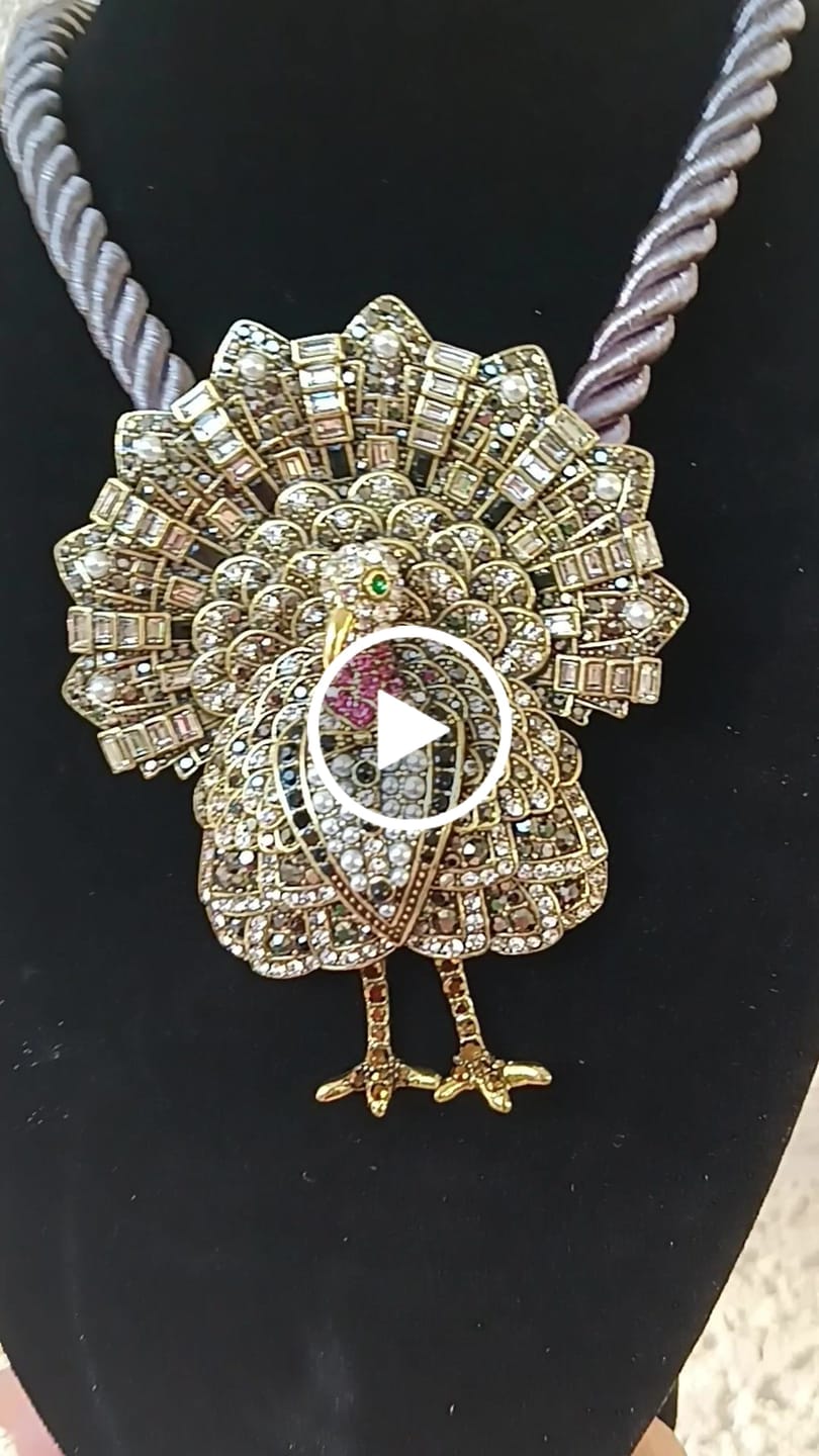 Customer video review of HEIDI DAUS® "Tuxedo Ted" Crystal Turkey Brooch