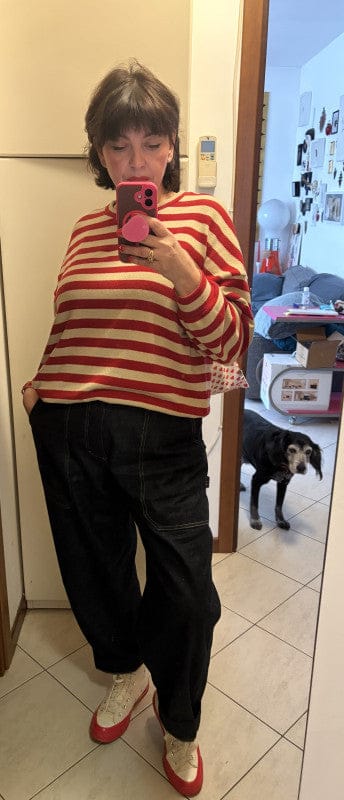 Customer photo review of Jeans Apollo in cotone biologico con elastico in vita - Blu Indaco
