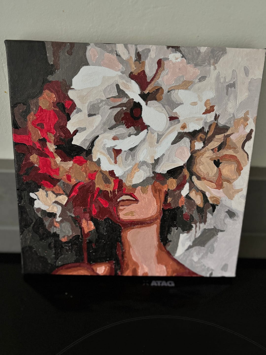 Customer photo review of Mini Peinture par Numéros 20x20cm avec cadre Beauté derrière les fleurs