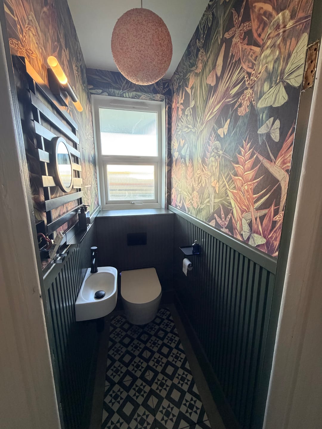 Customer photo review of Calla - Dark Purple Hummingbird and Butterfly Floral Wallpaper Mural