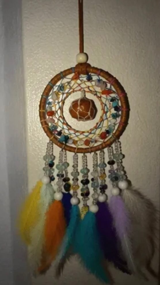 Customer photo review of Natural Stone Dreamcatcher Wall Hanging – Feather Boho Home Decor