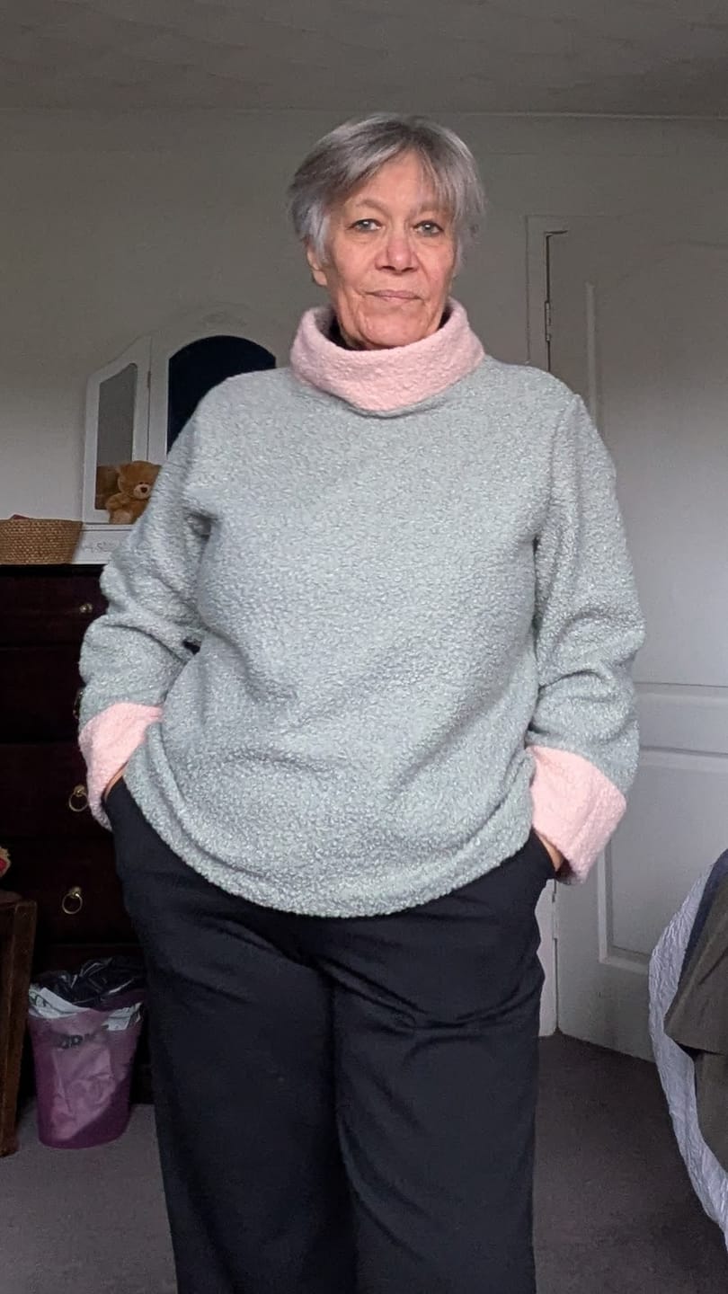 Customer photo review of Clearance Plain Boucle Fabric