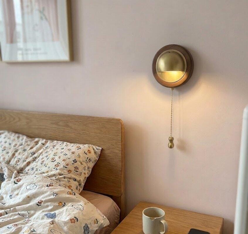 Customer photo review of Brass Wall Light, Half Dome Shade, Pull Chain, Wall Sconce