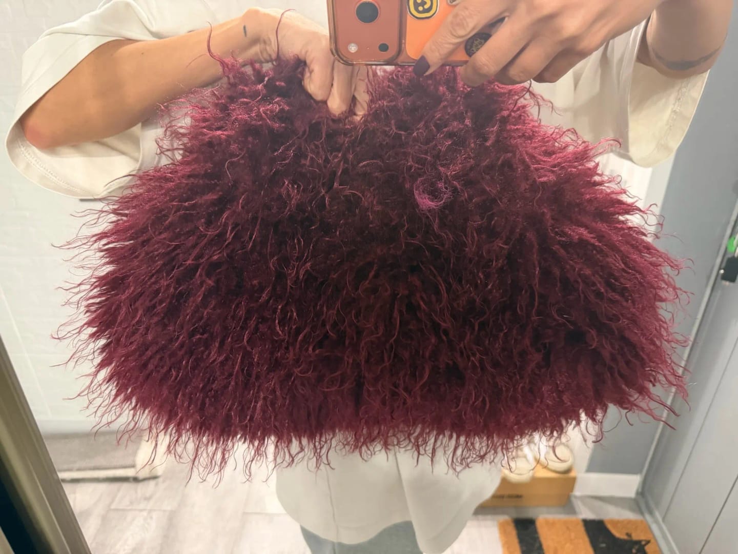 Customer photo review of Anna Plush Fuzzy Clutch Bag