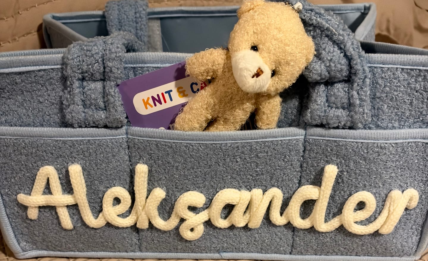 Customer photo review of K&C - Personalized Baby Storage Basket