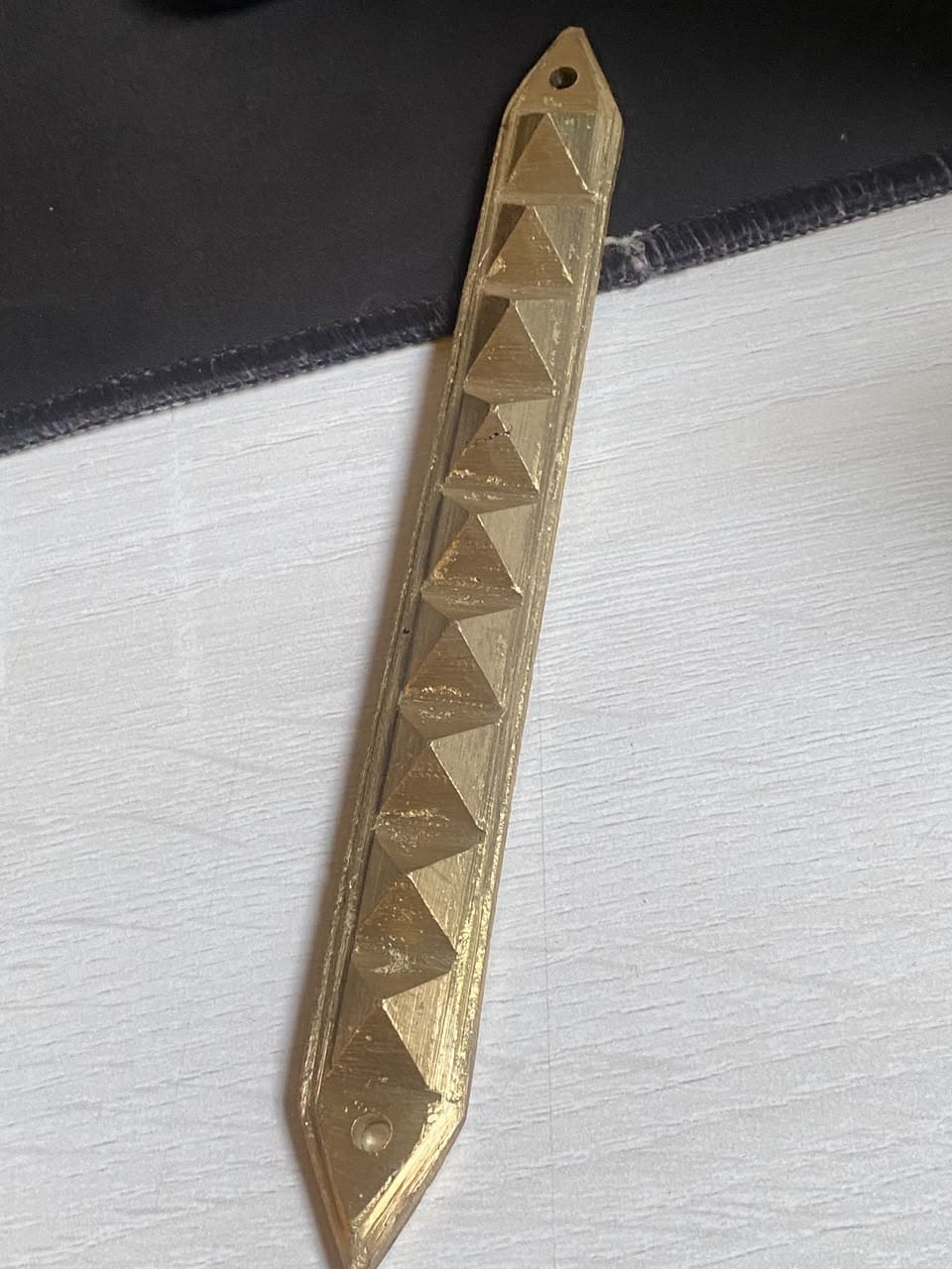 Customer photo review of 9 Pyramid Strips – Vastu Remedy for Door Threshold & Toilet Energy Blocking | Copper/Brass/Lead Door Corrections | 7 inches