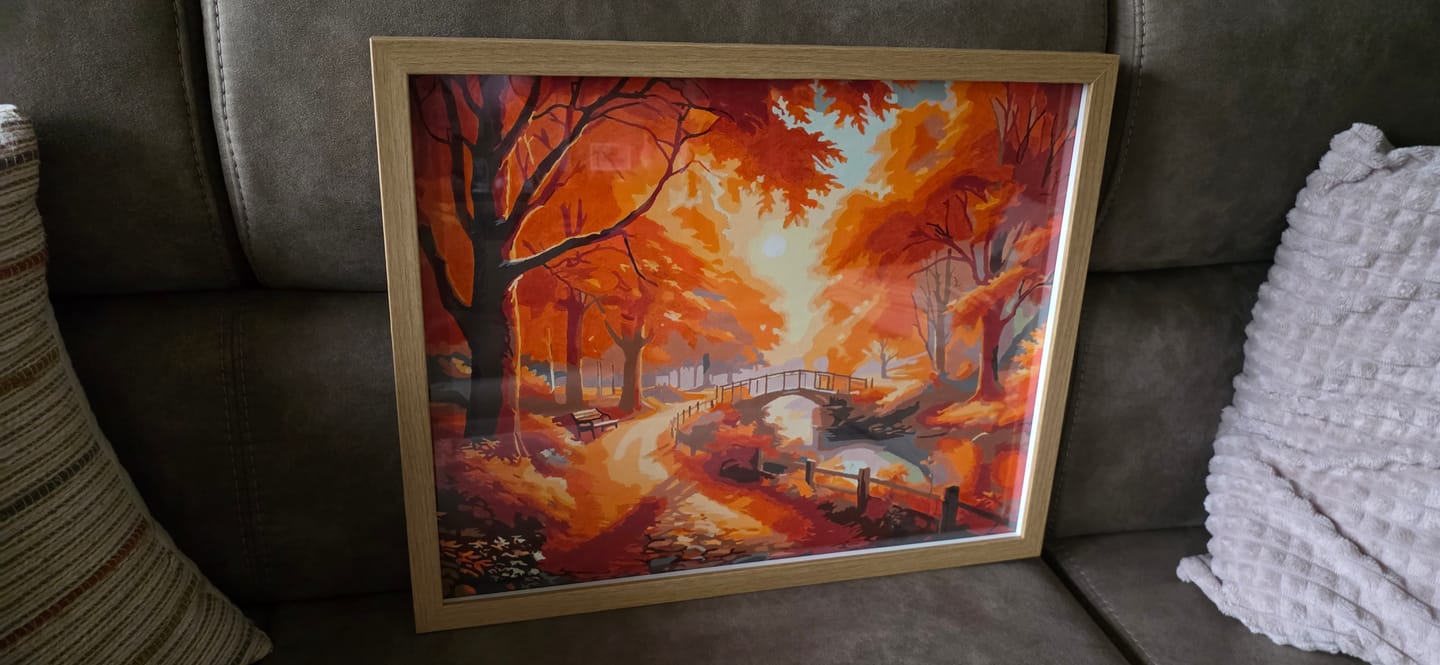 Customer photo review of Malen nach Zahlen - Herbstspaziergang, Orange