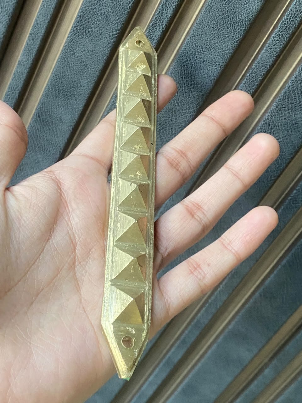 Customer photo review of 9 Pyramid Strips – Vastu Remedy for Door Threshold & Toilet Energy Blocking | Copper/Brass/Lead Door Corrections | 7 inches