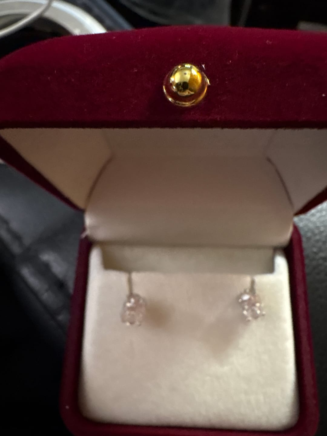 Customer photo review of Oval-Cut Moissanite Stud Earrings