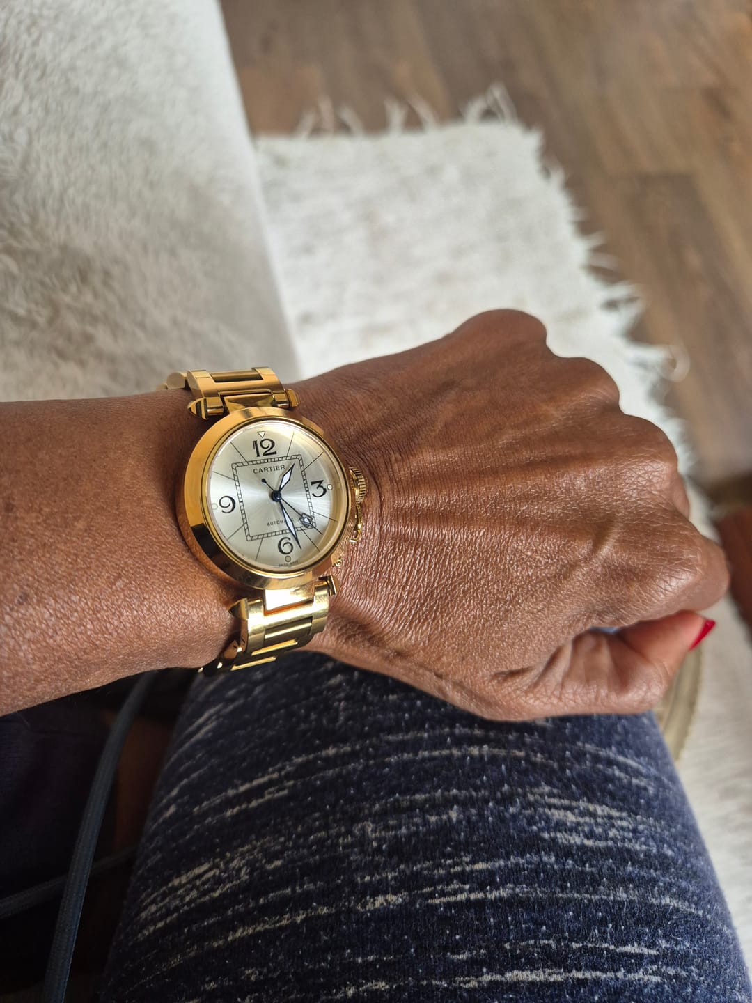Customer photo review of TANK FRANCAISE 28 GOLD STEEL WHITE DIAL
