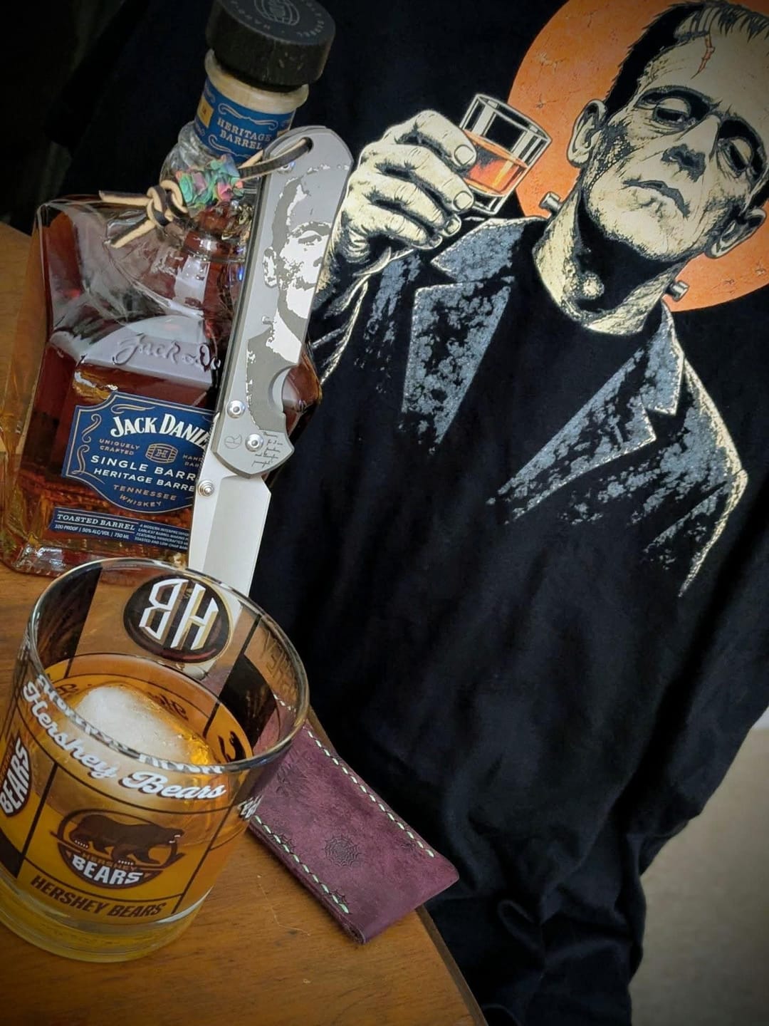 Customer photo review of Whiskey Frankenstein Monster Toast T-Shirt