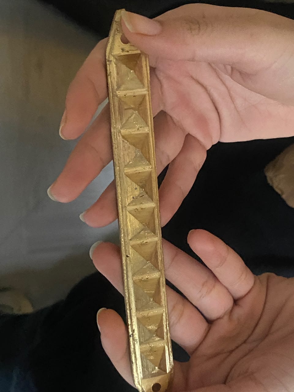Customer photo review of 9 Pyramid Strips – Vastu Remedy for Door Threshold & Toilet Energy Blocking | Copper/Brass/Lead Door Corrections | 7 inches