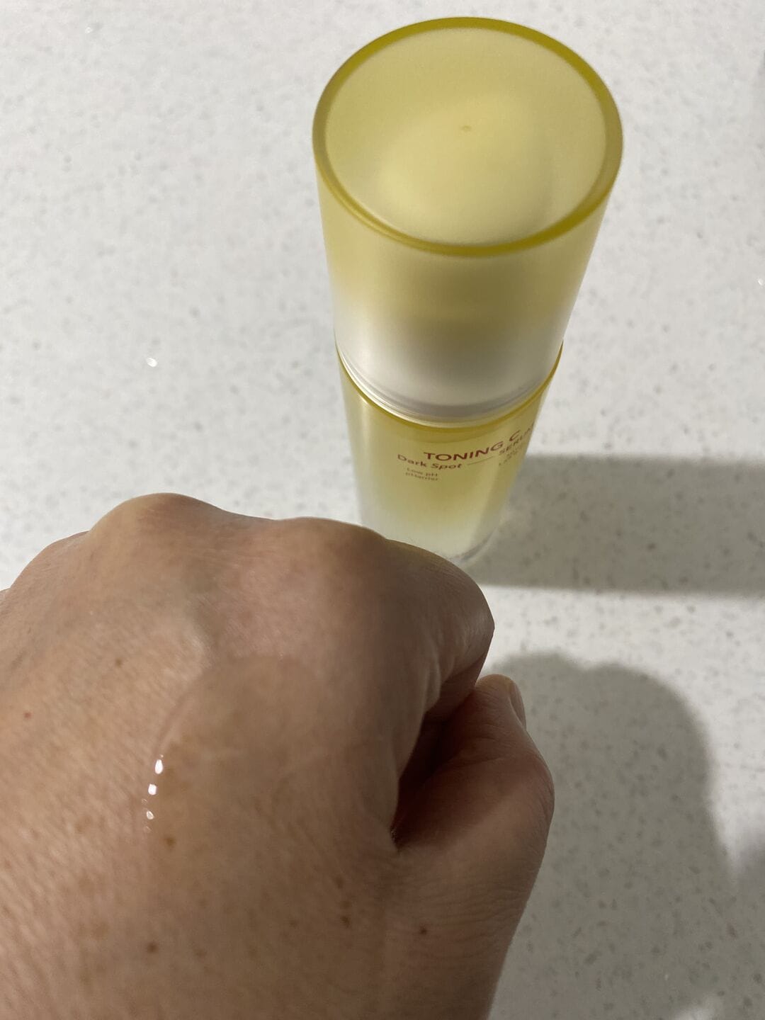 Customer photo review of Toning C Dark Spot Serum