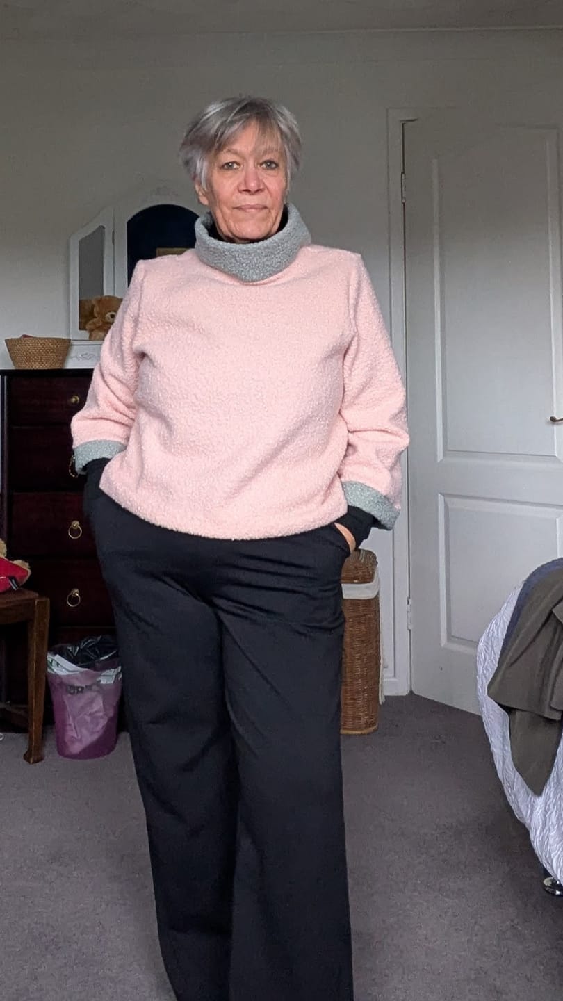 Customer photo review of Clearance Plain Boucle Fabric