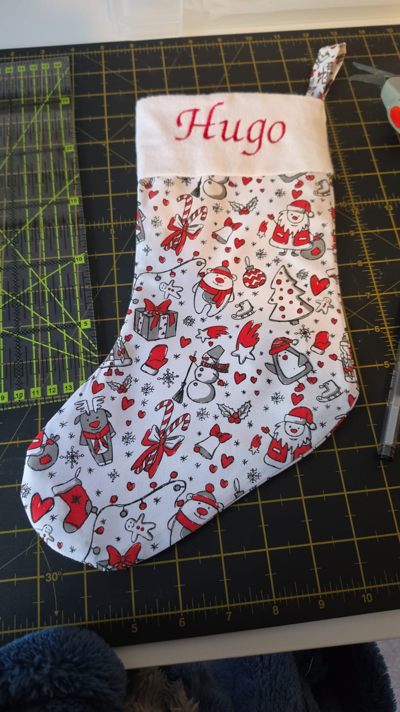 Customer photo review of Christmas Doodles Polycotton Fabric