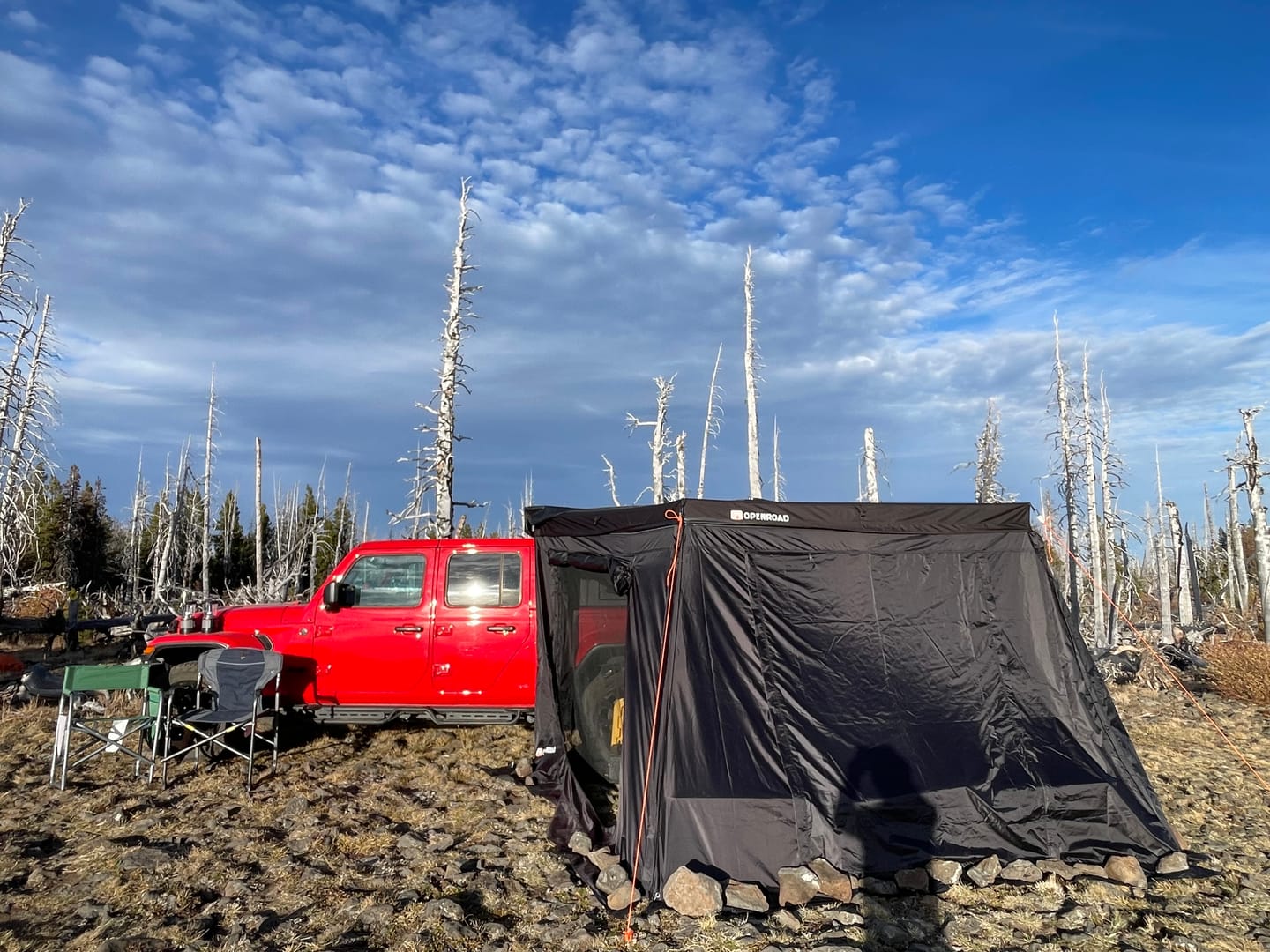 Customer photo review of OPENROAD Quick-Open Overland Shower/Privacy Awning V2