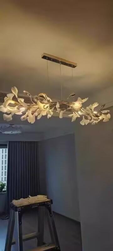 Customer photo review of Porcelain Leaf Chandelier, Linear Pendant Light, 80 to 150 cm