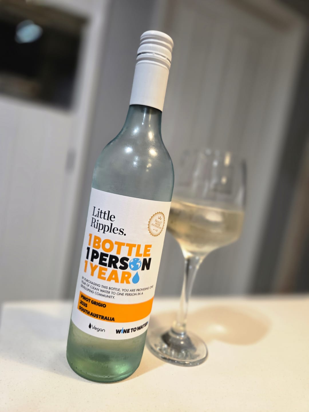 Customer photo review of Zero Sugar Pinot Grigio – Vegan Australian White Wine | Single Bottle