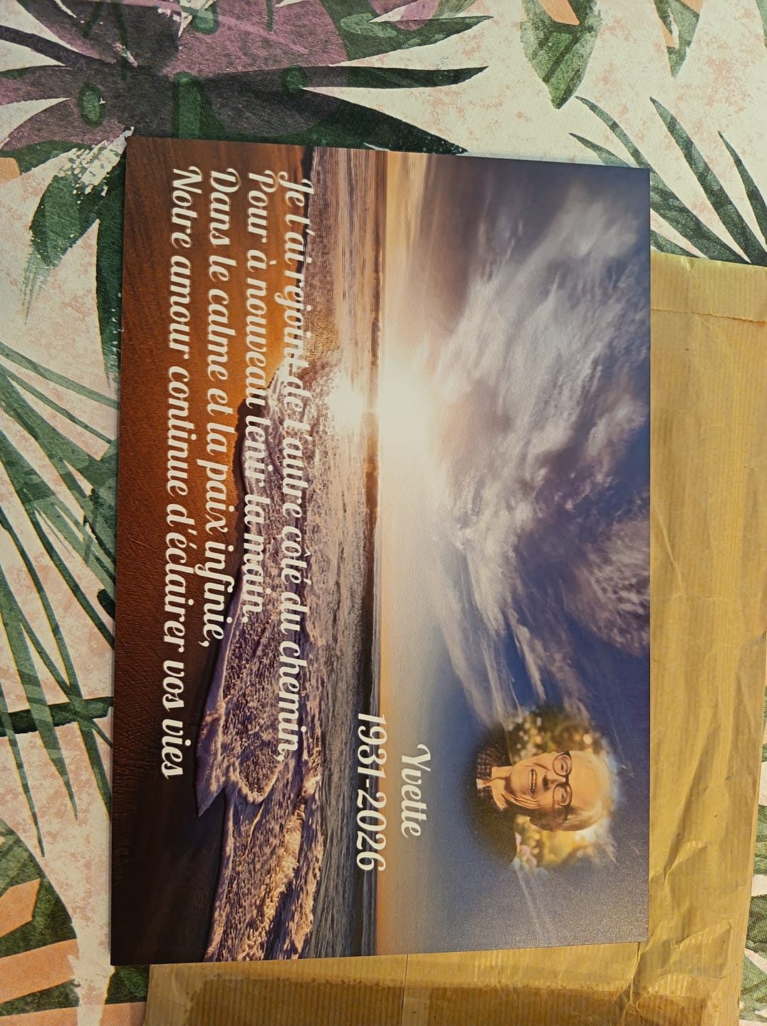 Customer photo review of Plaque Funéraire Bord de Mer