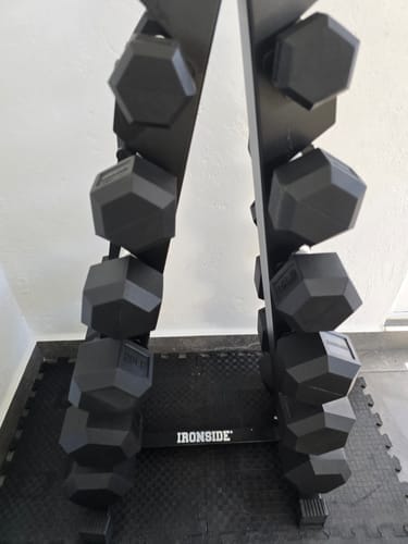 Customer photo review of Pack IRONSIDE Mancuernas Hexagonales (KG) + Rack de Almacenamiento
