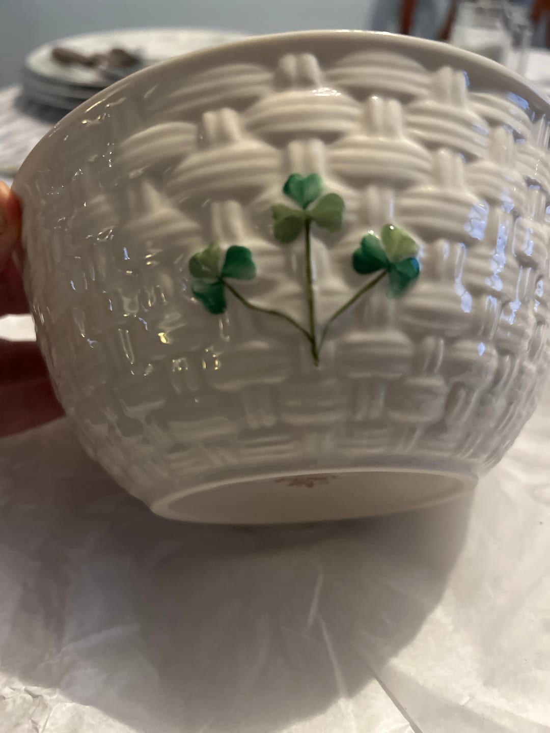 Customer photo review of Belleek Classic 1880 - Gold Shamrock 6" Bowl