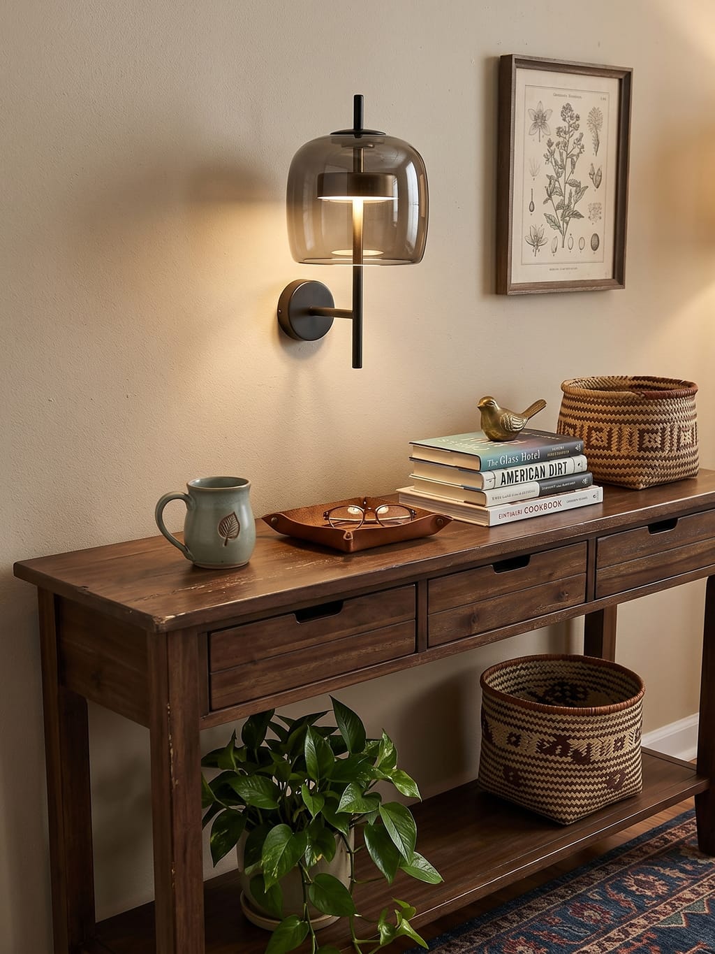 Customer photo review of Waisted Glass Shade Wall Light, Metal Frame, Wall Sconce