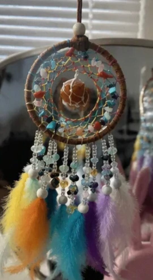 Customer photo review of Natural Stone Dreamcatcher Wall Hanging – Feather Boho Home Decor