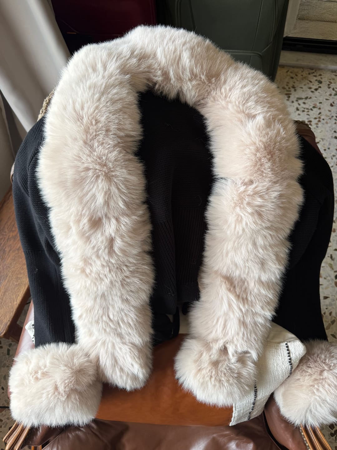 Customer photo review of Jane Luxe Fur Knit Coat