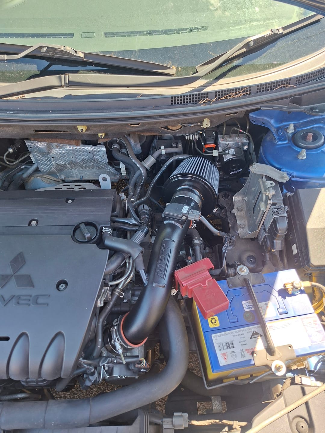 Customer photo review of HPS Performance HPS Shortram Air Intake Kit 2008-2014 Mitsubishi Lancer 2.0L / 2.4L NonTurbo, Includes Heat Shield, 827-162