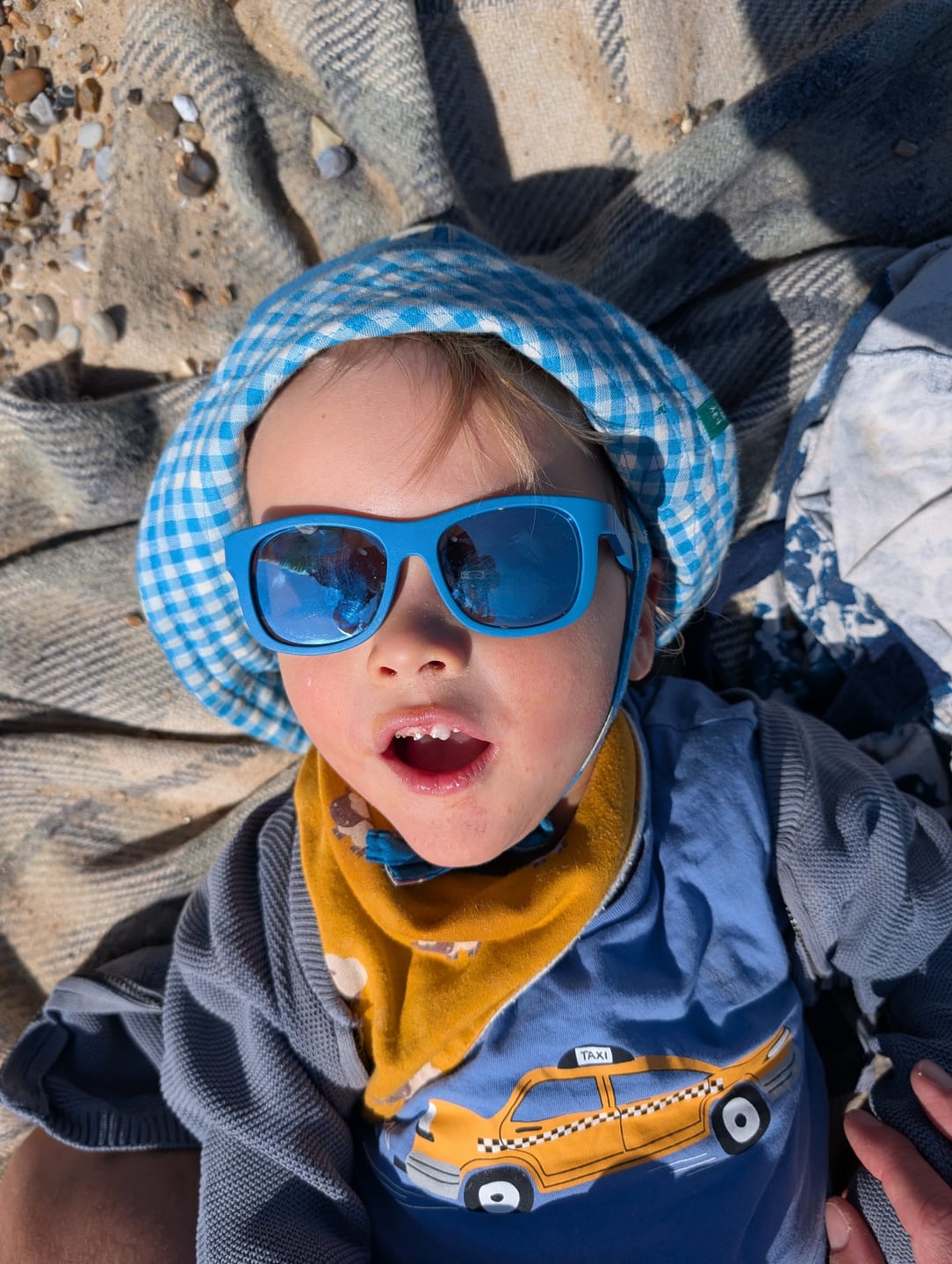 Customer photo review of Blue Elephants Reversible Sunhat
