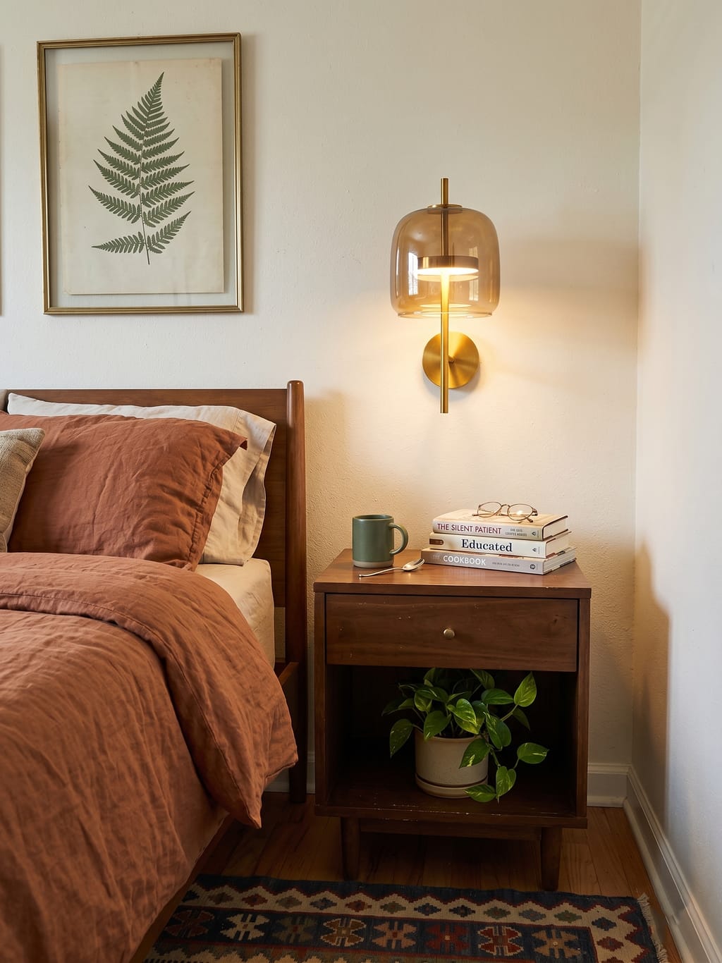 Customer photo review of Waisted Glass Shade Wall Light, Metal Frame, Wall Sconce