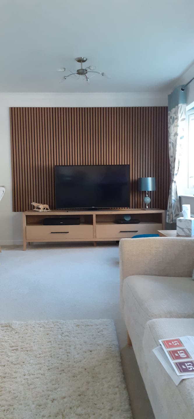 Customer photo review of Natural Oak Acoustic Wall Panel