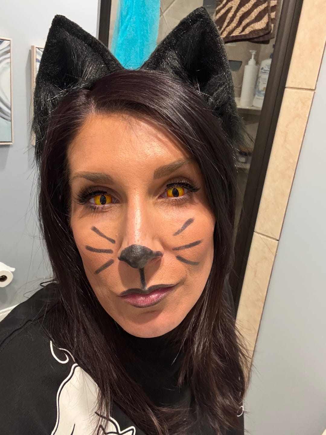 Customer photo review of Halloween DragonMaid Yellow Coloured Contact Lenses