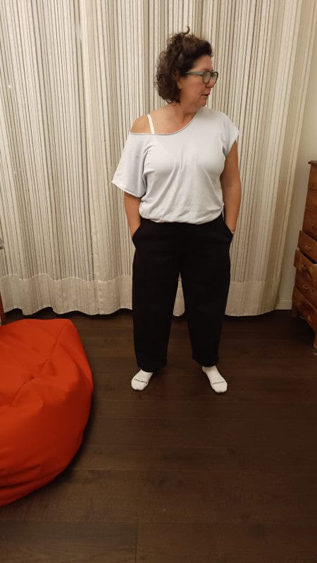 Customer photo review of Pantaloni Apollo in denim di canapa con elastico in vita - nero Old
