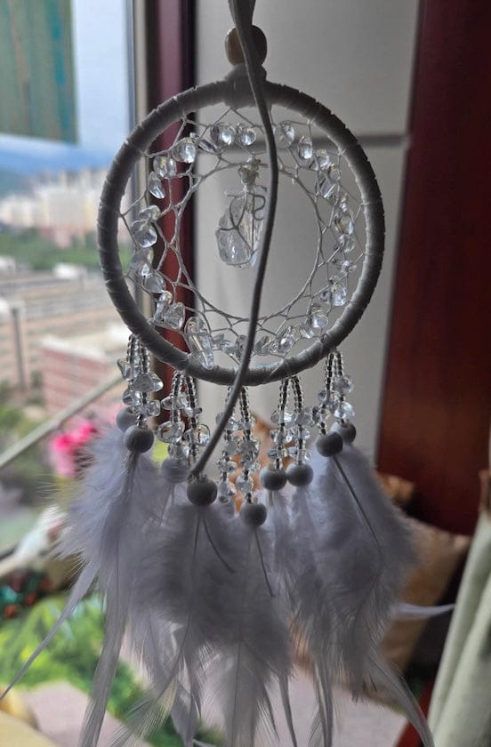 Customer photo review of Natural Stone Dreamcatcher Wall Hanging – Feather Boho Home Decor