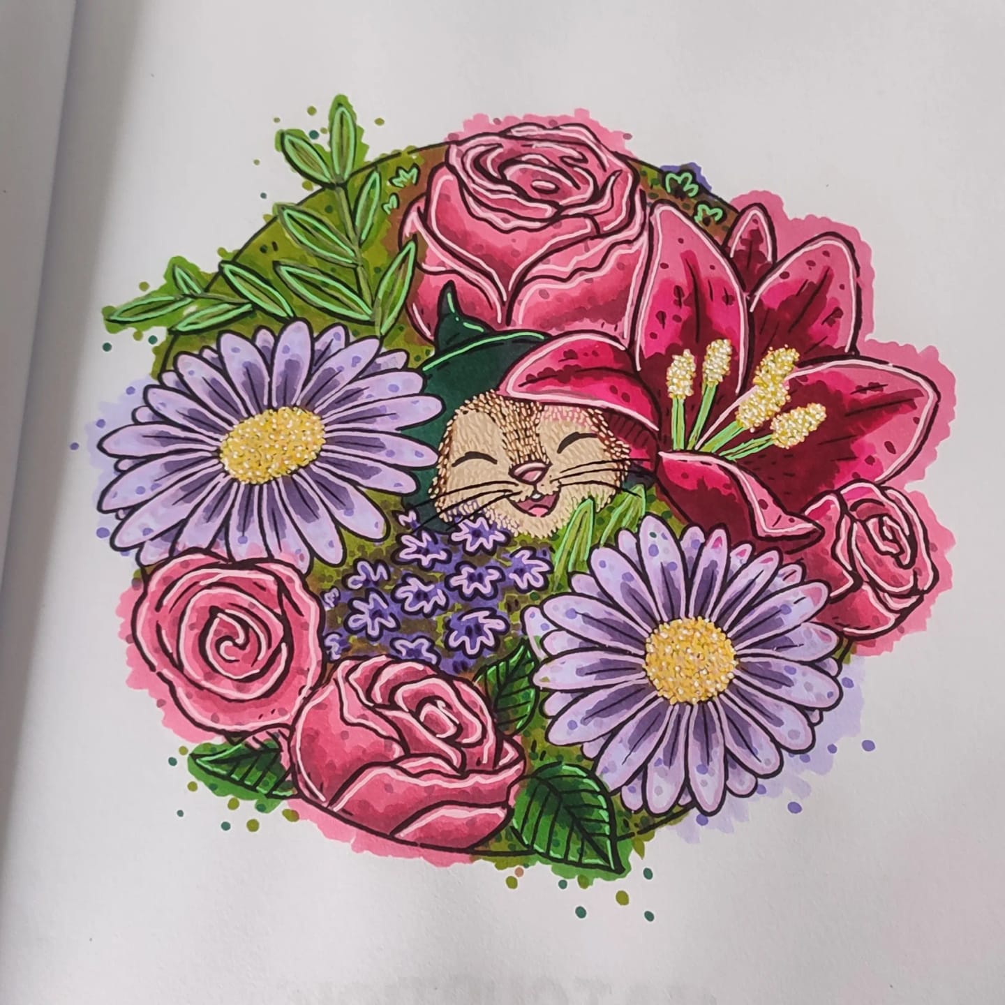 Customer photo review of Ohuhu Honolulu Brush Markers - Large Set