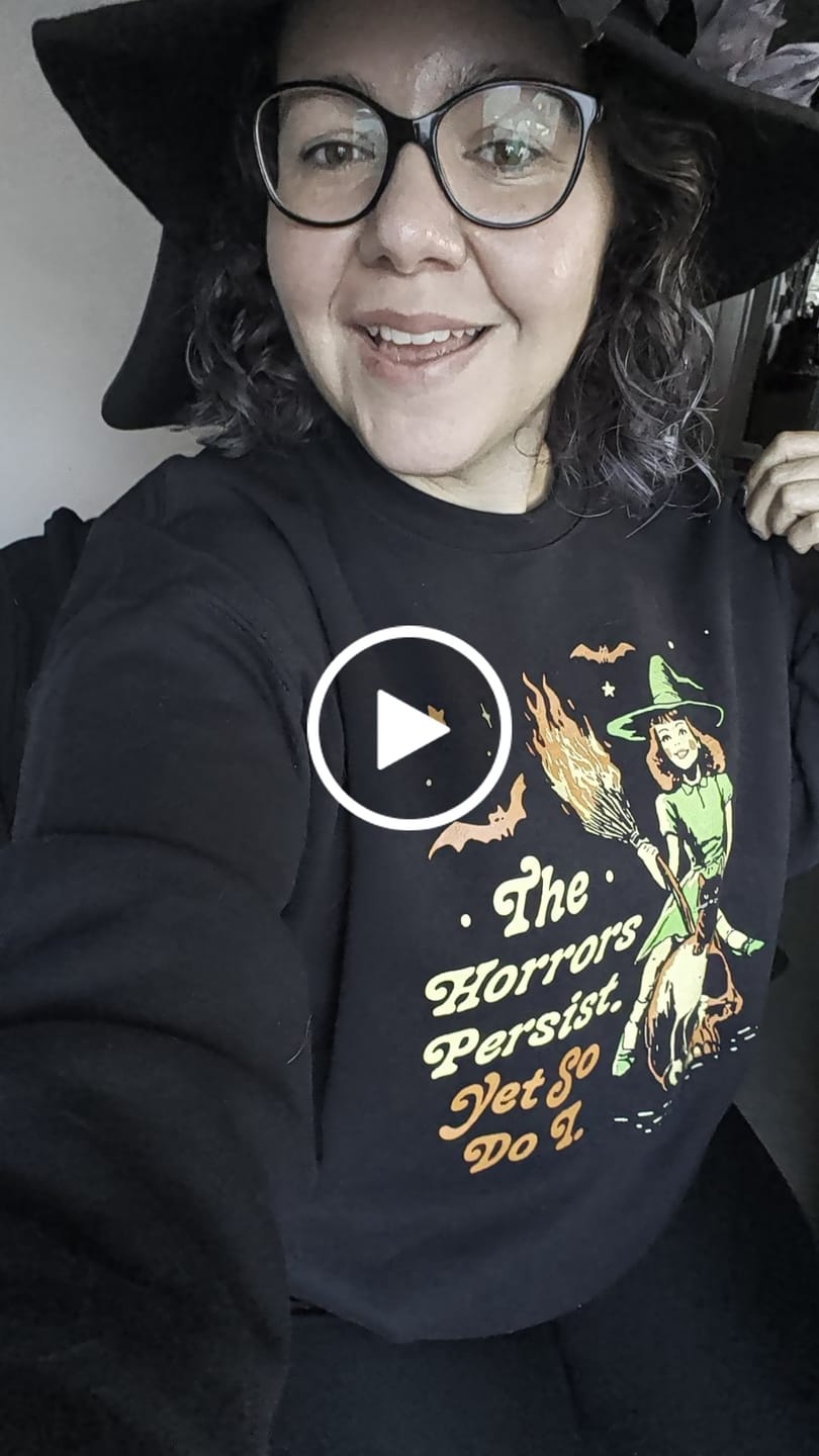 Customer video review of The Horrors Persist Yet So Do I Sweatshirt