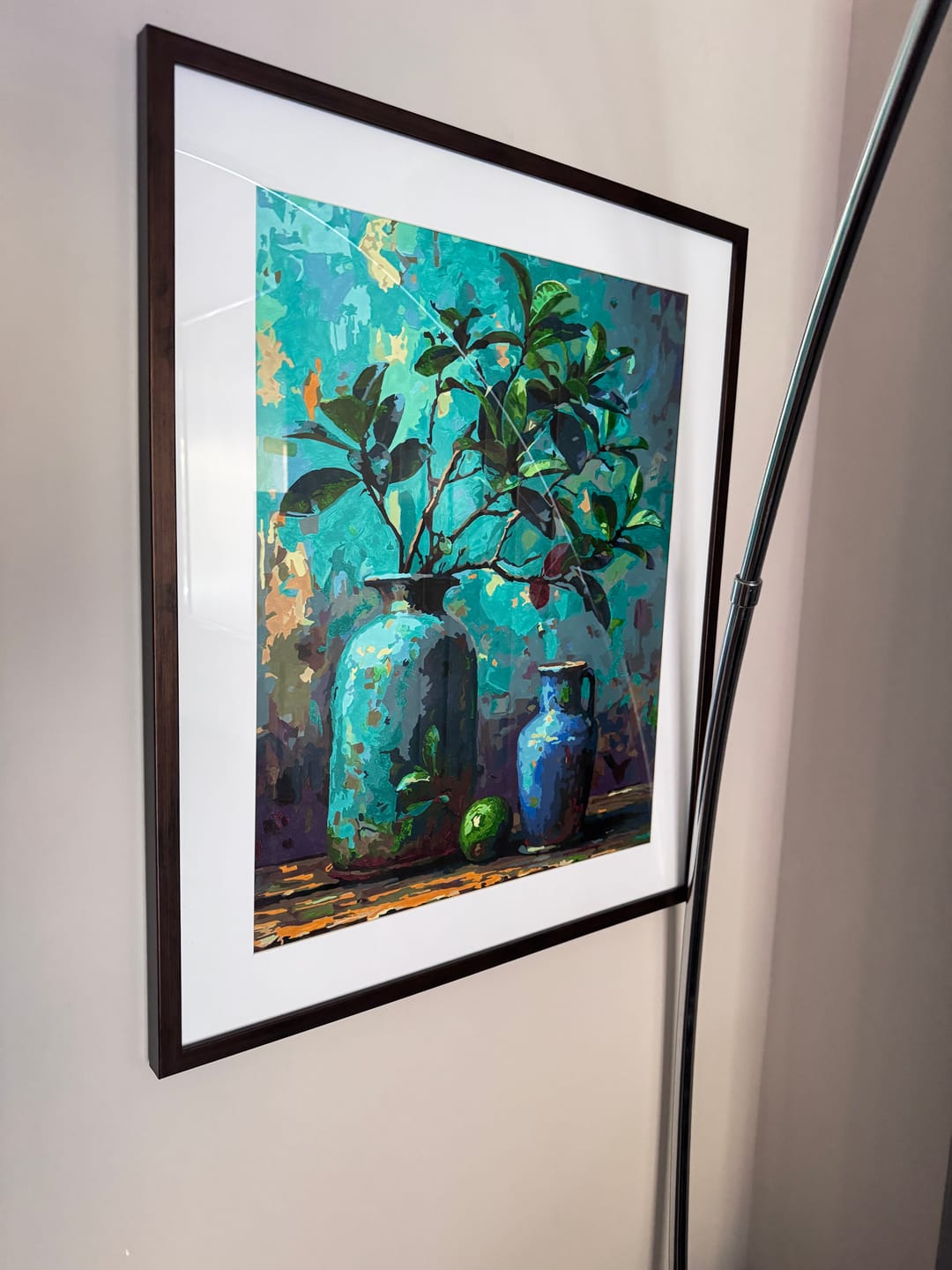 Customer photo review of Vases, Lime, & Aqua Brushwork (Paint by Numbers)