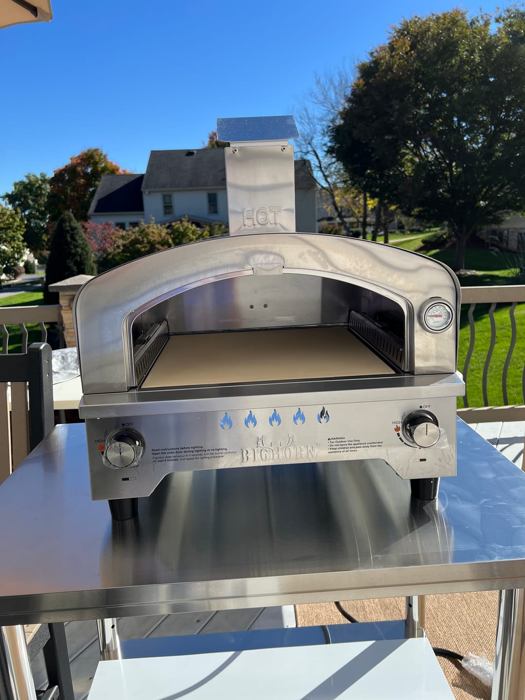 Customer photo review of 15" Dual Burner Gas Pizza Oven